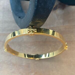 Authentic Tori Burch gold logo bracelet